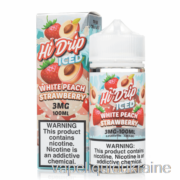 Vape Liquid Ukraine ICED White Peach Strawberry - Hi-Drip - 100mL 3mg